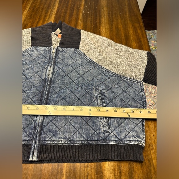 Pilcro Patchwork Bomber Sweater Jacket Size XL EUC - Picture 9 of 9